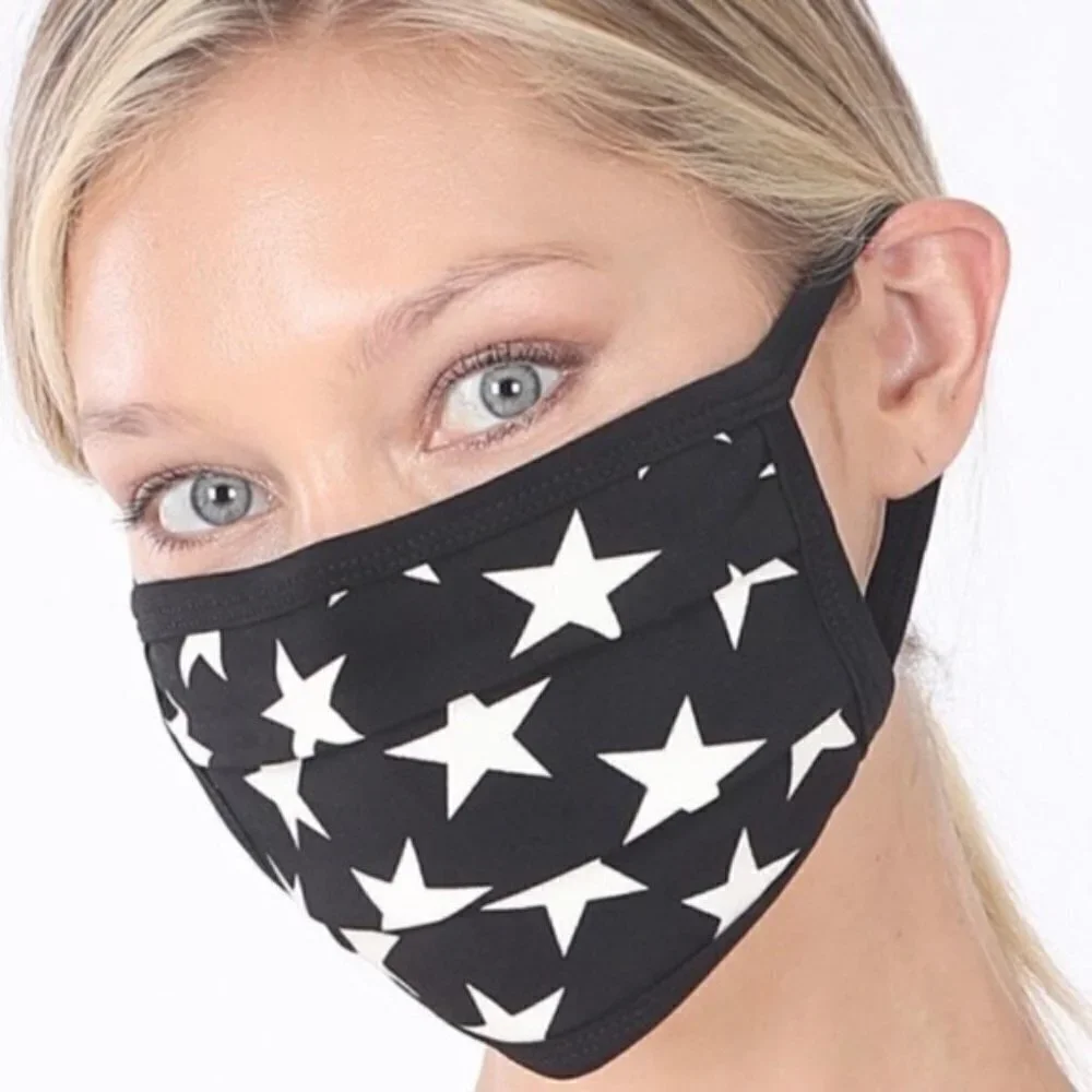 Zenana (Set of Two) Star Print Face Mask